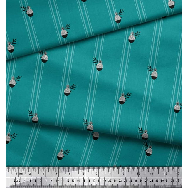 Soimoi Rayon Tissu Géométrique Pin & Tissu Imprimé à Rayures par la Cour 56 Pouces de Large
