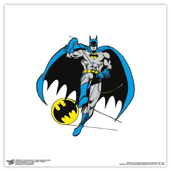 Gallery Pops DC Comics Batman - Vintage Gotham Guardian Wall Art, Unframed Version, 12" x 12"