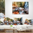 thumbnail image 3 of Designart Beautiful Serenity Waterfall in Cyprus - Landscape Wall Throw Pillow - 16x16, 3 of 4
