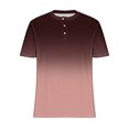 thumbnail image 4 of Zylanna Men's Short Sleeve T-Shirts, Summer Gradient Color Lightweight Button Up Daily leisure Tops for Men Brown Size XL, 4 of 5