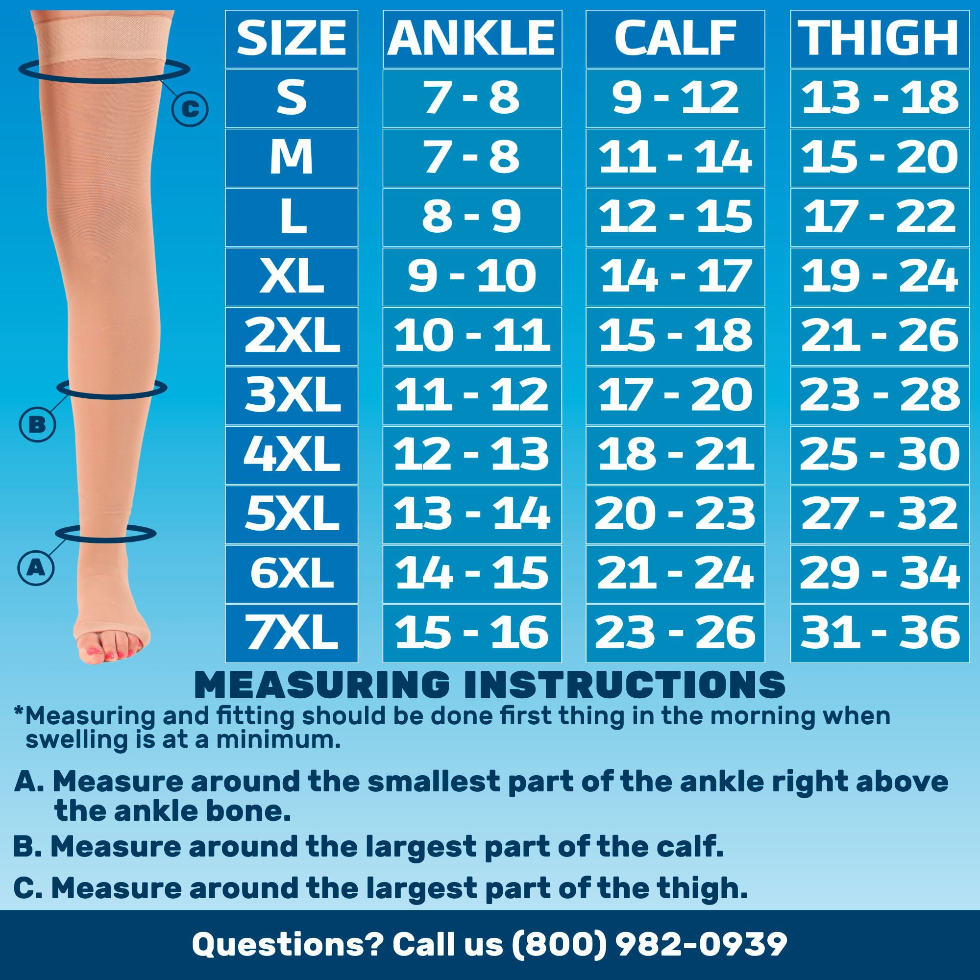 Unisex Toeless Opaque Compression Thigh High 20-30mmHg for Swelling - Beige, X-Large