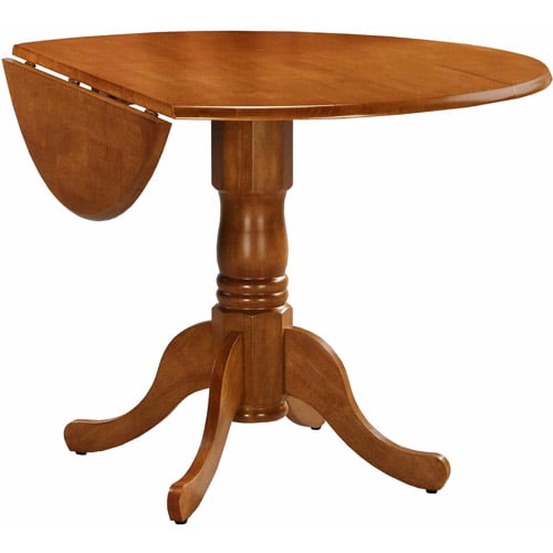 International Concepts 42" Round Dual Drop Leaf Pedestal Table, Oak