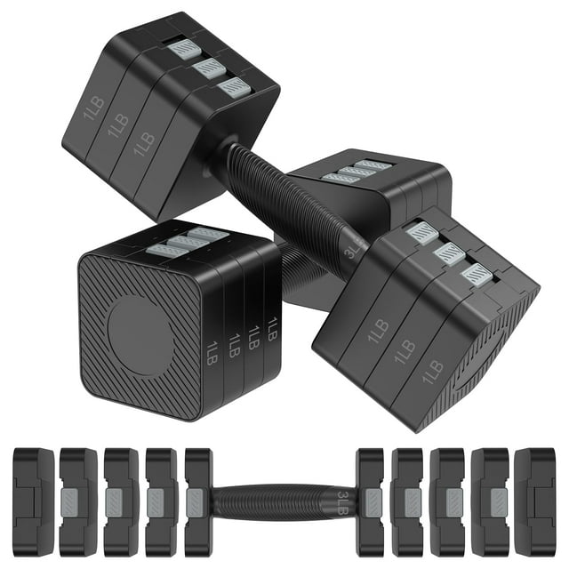 Mancuernas ajustables Hezeyferg de 3 a 11 lb, juego de 22 lb