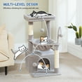 thumbnail image 3 of PAWZ Road Cat Tree 33" Cat Scratching Posts Tower with Large Top Perch and Hammock for Medium Indoor Cats, Gray, 3 of 11