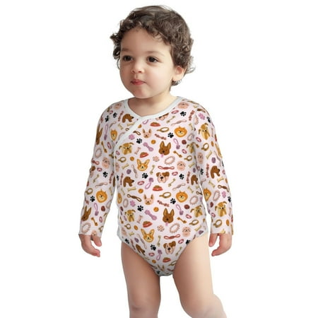 

Haiem Cute Dog Printed Unisex-Baby Long Sleeve Onesies Bodysuits Unisex Babies Snap-Up Rompers-6 Months