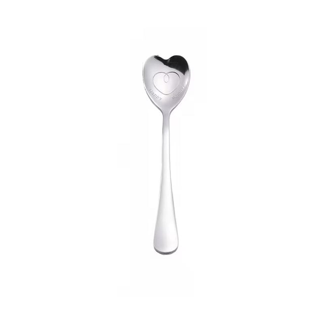 1 unidad, cuchara de postre de amor de boda, cuchara mezcladora de mango largo de recuerdo, cuchara creativa de acero inoxidable en forma de corazón for el Día de San Valentín