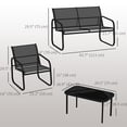 thumbnail image 3 of Outsunny 5 Piece Patio Furniture Set, Metal Outdoor Conversation Set, Black, 3 of 10