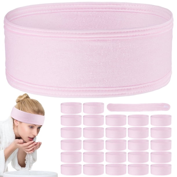 30 diademas de spa, diademas faciales de spa, diademas para baño de ducha de maquillaje, diademas ajustables para mujeres con cinta mágica para el baño de maquillaje para el cuidado de la piel