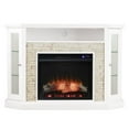 thumbnail image 3 of Pemberly Row Wood Corner Convertible Electric Fireplace in White, 3 of 3