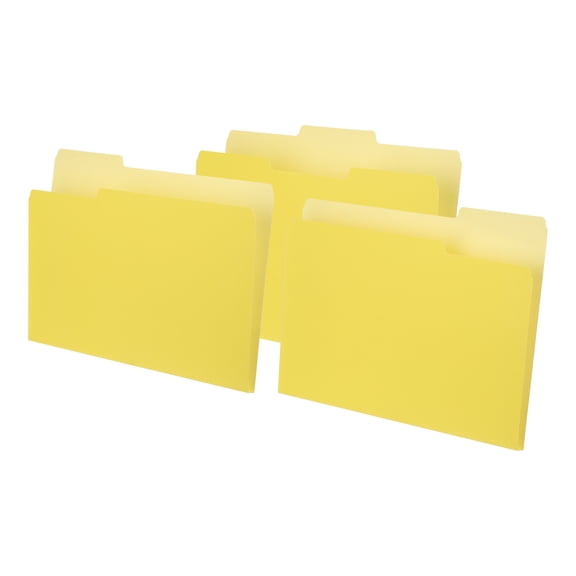 10pcs File Folders, Manila File Folders 1/3 Cut File Folders Letter Size for Classroom Home Office, Yellow