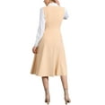 thumbnail image 3 of INSPIRE CHIC Vestido Pinafore Vintage para Mujeres con Encaje y Botones, Overoles Midi con Bolsillos S Beige, 3 of 6