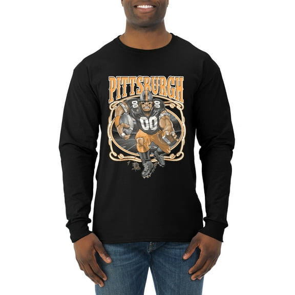 Wild Bobby, Pittsburgh Fan | Pit Fantasy Football ,Sports, Men Long Sleeve Shirt, Black, Small