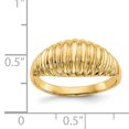 thumbnail image 3 of 14k Yellow Gold Ribbed Dome Ring, 3 of 9