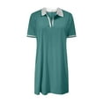 thumbnail image 4 of Zpanxa Womens Summer Dresses Solid Dresses Short Sleeve V Neck Casual Summer Tennis Mini Shirt Dress with Pockets, 4 of 8