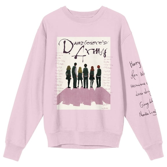 Harry Potter Dumbledore's Army Women's Pink Crew Neck Sweatshirt-Medium