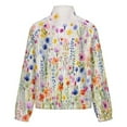 thumbnail image 6 of Jackets for Women Winter Coat Jackets Flannel Stand Collar Jacket(Wildflowers Floral Colorful,Size:S-4XL), 6 of 7