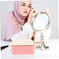 thumbnail image 4 of Box Vanity Mirror Cosmetics Storage Organizer Jewlery Case Cosmetic Holder Makeup Holder Mirror Small Jewelry Storage Vanity Cosmetic Case Bamboo Nail Polish Partition Frame, 4 of 8