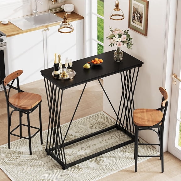 Vividwood Bar Table, 36" Rectangular Counter Height Table with Wood Grain Top, Multi-Functional Bar Tables & Entryway Table for Kitchen, Dining