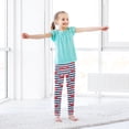 thumbnail image 4 of Crab with Blue and White Stripes Pattern Printed Leggings Yoga Pants for in 4t to 10t, 4 of 7
