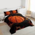 thumbnail image 3 of Homewish Boys Basketball Sport Bedding Comforter Set,Geometric Honeycomb Hexagon Twin Comforter Sets,Orange Black Bedding Set For Boys,Super Cozy Room Decor Reversible,2-Piece, 3 of 8