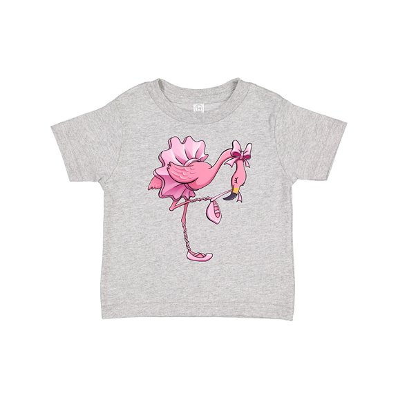 Inktastic Flamingo Ballerina in Tutu and Ballet Toe Shoes Boys or Girls Toddler T-Shirt