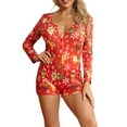 thumbnail image 4 of Gvmfive Women Christmas Print Plus Size Loungewear Pajamas Long Sleeve Casual Jumpsuits, 4 of 5