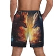 thumbnail image 2 of Lsque Mens Swim Trunks Red And White Flame Fox Pattern - Bathing Suit Compression Liner - Beach Swim Shorts Swimwear - (S-3XL) - Stretch Quick Dry -X-Large, 2 of 9