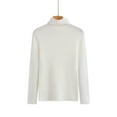 thumbnail image 3 of Lumtrix Women's Long Sleeve Turtleneck Shirts Casual Ribbed Basic Tee Slim Soft Tops 2026 Fall Going Out Clothes Casual Pullover White XL, 3 of 3