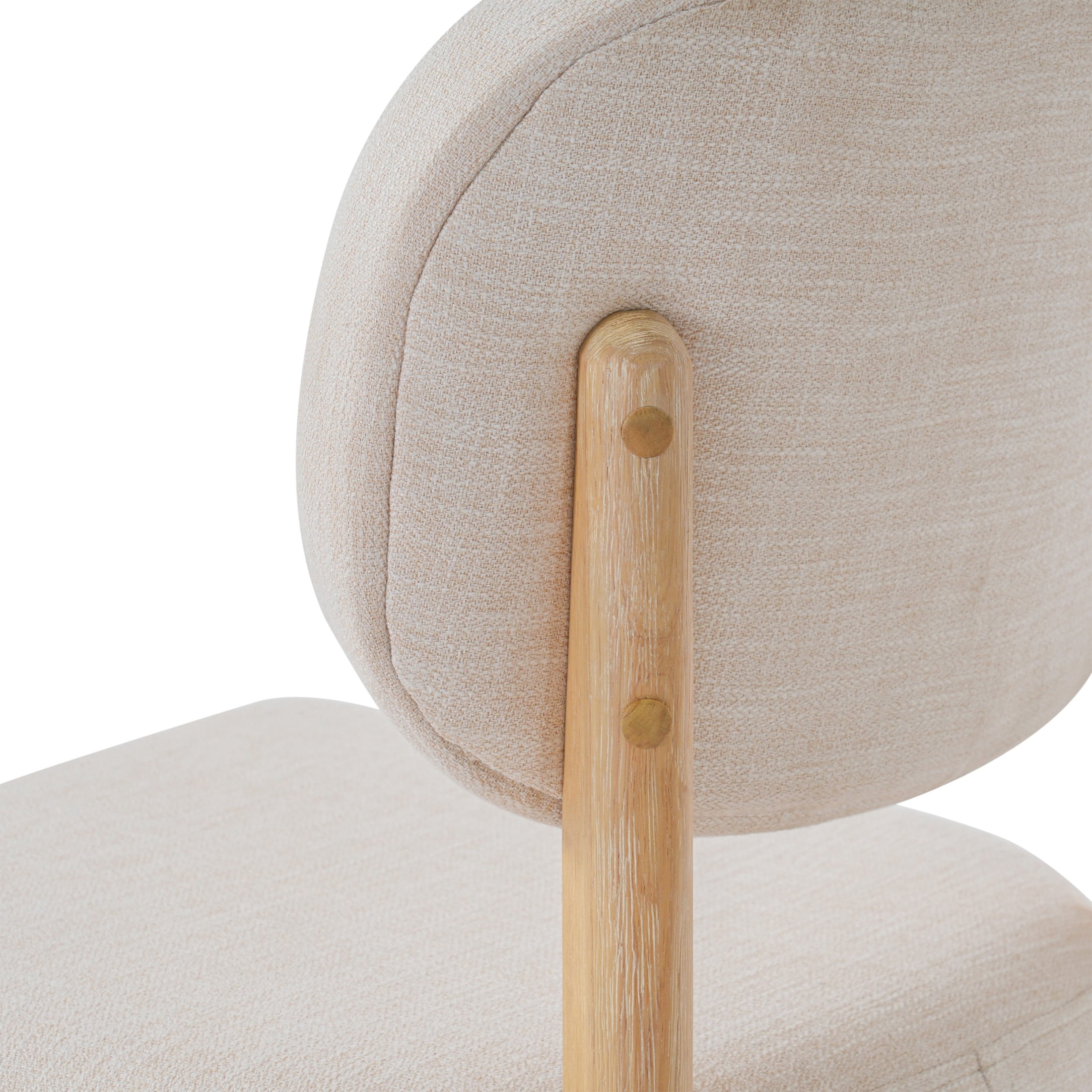 Christopher Knight Home Modern Upholstered Armless Dining Chairs, Wood Frame, Natural+Beige, Set of 2
