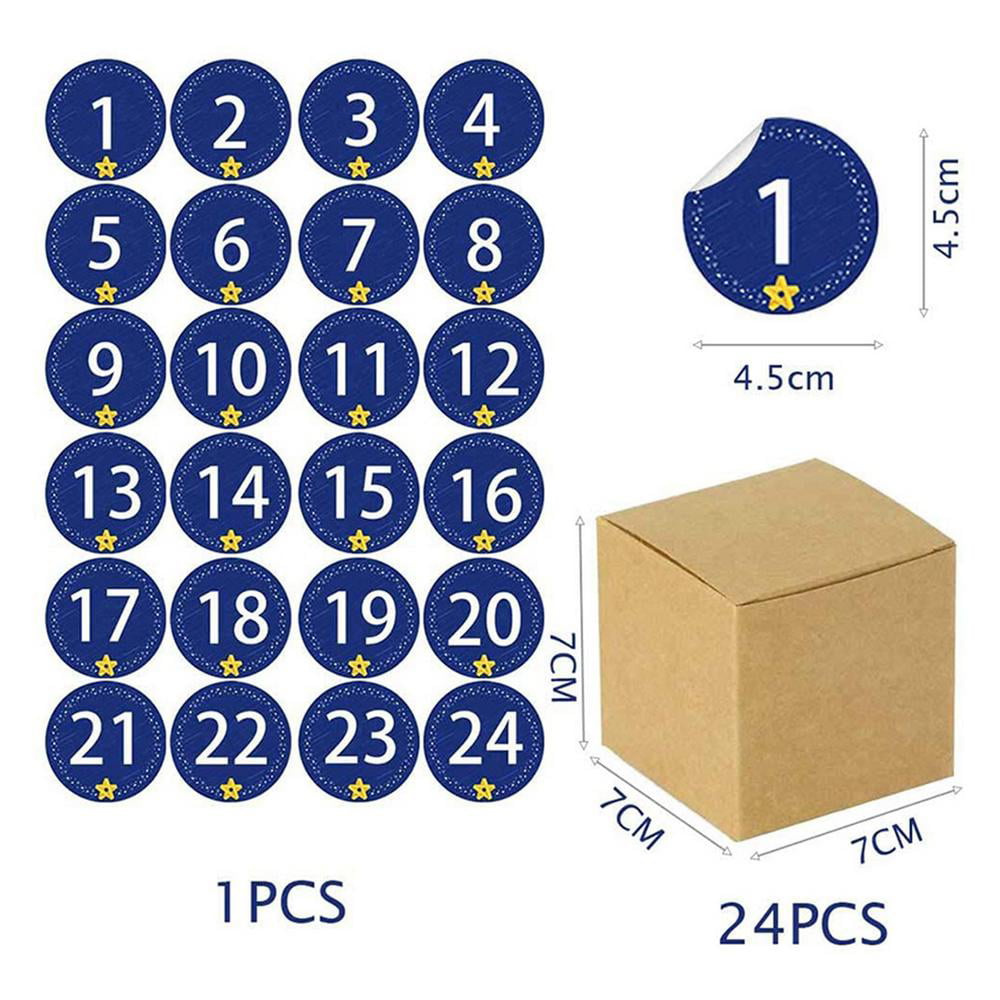 heekpek 24 Advent Calendar Boxes Advent Bags for Children and Adults DIY Advent Calendar to Fill and Make Yourself Gift Boxes Made of Cardboard Including 24 Number Stickers 