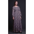 thumbnail image 3 of Bimba Polyester Georgette Leaves & Tulip Floral Print Womenâ€™s Long Elastic Waist Casual Summer MaxiÂ&nbsp;Dress-XXX-Large, 3 of 5