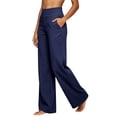 thumbnail image 5 of hoksml Women's High Waisted Wide Leg Pants Stretch Solid Casual Trousers with Pockets for Work Office Daily Wear, 5 of 9
