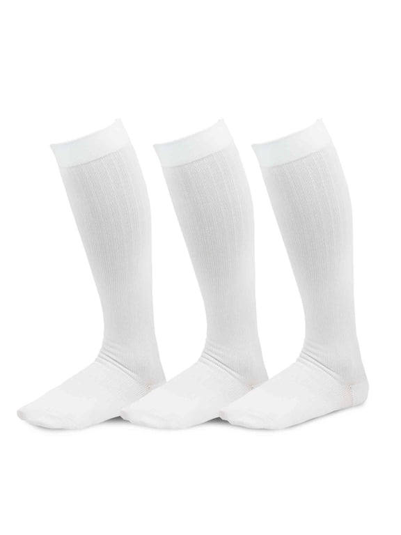 TeeHee Viscose from Bamboo Compression Knee High Socks with Rib 3-Pack