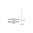 thumbnail image 2 of 3/4 Carat (Ctw) Aquamarine and Lab-Created White Sapphire Bridal Wedding Set Ring in 10K Pink Gold with Diamonds for Women, 2 of 6