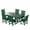 Dark Green, variant on WestinTrends Malibu 7 Piece Outdoor Dining Set, All Weather Poly Lumber Patio Table and Chairs Furniture Set, 71" Trestle Dining Table with Umbrella Hole and 6 Arm Chairs, Teak