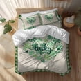 thumbnail image 2 of St. Patrick's Day Full Size Comforter Set, Gradient Green Lucky Shamrock Plaid Linen Texture Bedding for All Seasons, 4 Pcs Bed Set, 1Quiltcover (86"x86") ,1Sheet(80"x116"), 2Pillowcases (30"x20"), 2 of 12