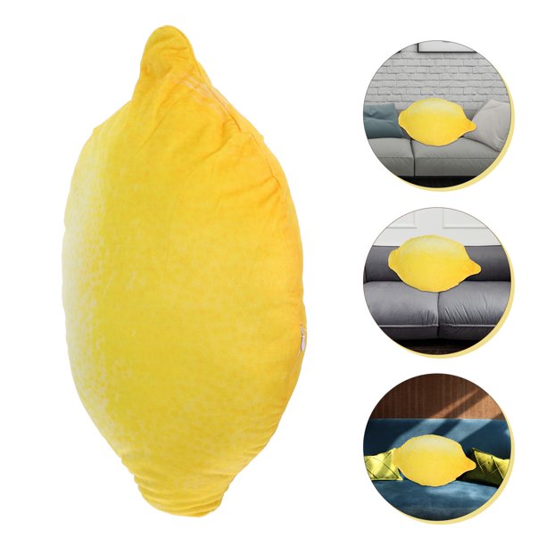 unbranded Almohada Con Forma De Tela Plush Cojín Decorativo Amarillo Para Sala Y Descanso