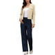 thumbnail image 2 of Blazers de Tweed para Mujeres, Manga Larga, Con Botones, Sin Cuello, Elegante, Casual de Negocios, Chaqueta Cortada M, Albaricoque, 2 of 6