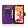 thumbnail image 4 of Allytech iPhone 11 Wallet Case, 9 Cards Holder Zipper Wallet Case for Women Men Shockproof Hand Strap Full Protective Flip Stand Case Cover for  Apple iPhone 11 6.1" -, 4 of 9