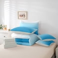 thumbnail image 5 of Manfei Light Blue Bedding Twin Size,Silver Ombre Comforter Sets with Sheets,Modern Aesthetic Art Bedding Sets Twin Size,Breathable Room Decoration Reversible,7pcs, 5 of 7