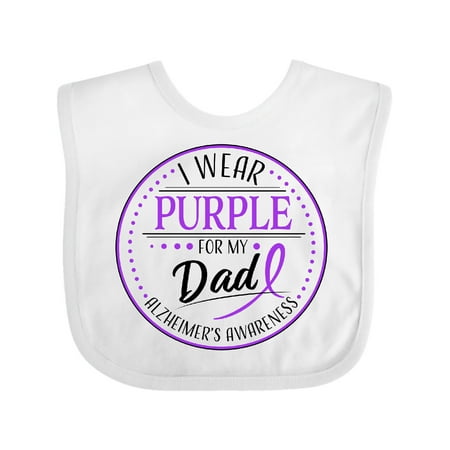 

Inktastic I Wear Purple for my Dad- Alzheimers Awareness Boys or Girls Baby Bib