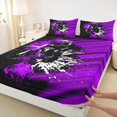 thumbnail image 3 of Castle Fairy Dirt Bike 4-Piece Full Size Sheets,Watercolor Splash Bed Sheets,Black Purple Lightweight Sheet Sets,Ultra Soft Extreme Sport Home Decor, 3 of 7
