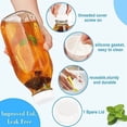 thumbnail image 2 of Square Liter Glass Milk Bottles with Airtight Lid - 100% Leak-Proof Heavy Duty Screw Cap, 32 Oz Glass Juice Bottles w Scale Mark, Reusable Jugs Pitcher for Homemade Juice(Extra 1 Lid and Pen), 2 of 8