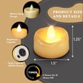 thumbnail image 2 of Merrynights Flameless Candles, 12 Pack Tea Lights with Timer, LED Tea Lights Candles Battery Operated Fake Candles for Halloween Diwali Christmas, 6 H On and 18 H Off, D 1-1/2” x H 1-1/4”, Warm White, 2 of 5