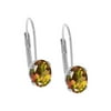 Gem Stone King 2.40 Ct Oval 7x5mm Mango Mystic Topaz Brass Silver Plated Brass Stud Earrings