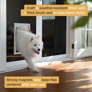 Hakuna Pets White Deluxe Aluminum Medium Door for Doors up to 2.76 Thick, for Cats and Dogs up to 42 lbs