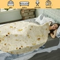 thumbnail image 6 of Burritos Tortilla Blanket, Realistic Food Wrap Blanket Double Sided, Novelty Funny Tortilla Round Soft Blankets (Beige, 47 inches), 6 of 8