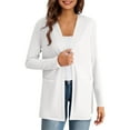 thumbnail image 3 of VISALY Long Cardigans Long Sleeve Cardigan Women's Fashion Clothes for Every Occasion Cotton Linen Cardigan Summer Chic Open Front Cardigan Thin Cardigans Lightweight White Xl, 3 of 9