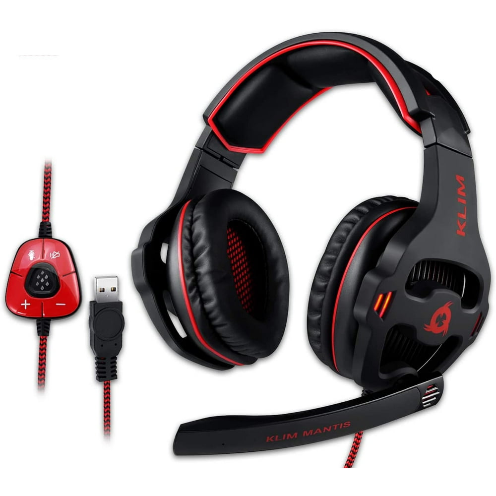KLIM Mantis Gaming Headphones USB Headset with Microphone for PC