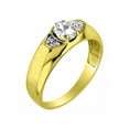 thumbnail image 6 of Rylos 14K Yellow Gold Classic 6X4MM Oval White Topaz & Diamond Ring - Birthstone Jewelry for Men -Size 9, 6 of 6